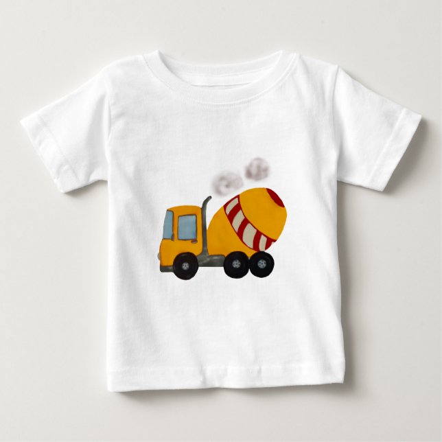Yellow and red concrete mixer baby T-Shirt (Front)