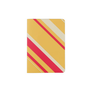 Yellow and red diagonal stripes passport holder