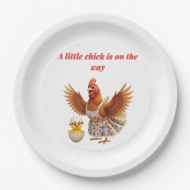 Yellow And Red Farm animal baby shower Paper Plates (Front)