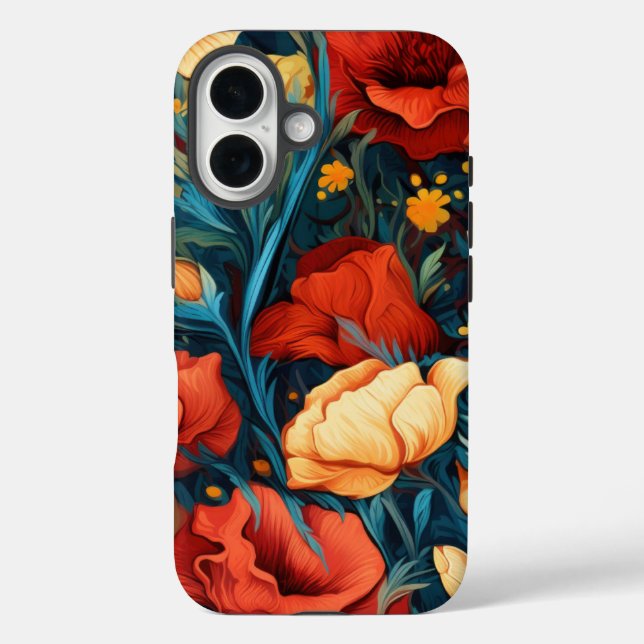 Yellow and Red Flowers Botanical Print  Case-Mate iPhone Case (Back)