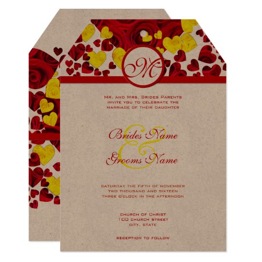 Red And Yellow Wedding Invitations 6