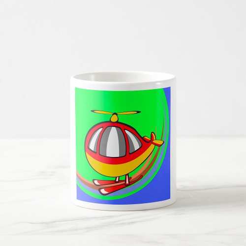 Yellow And Red Helicopter Coffee Mug