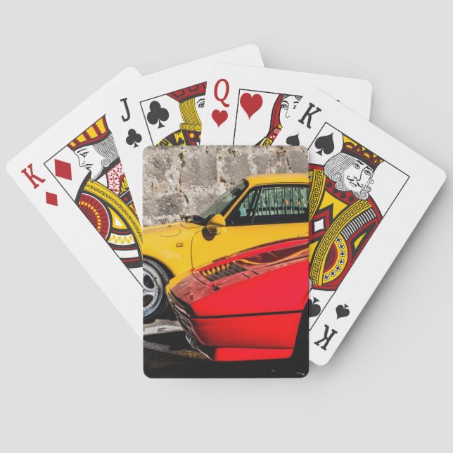 Yellow and Red luxury cars Poker Cards (Back)