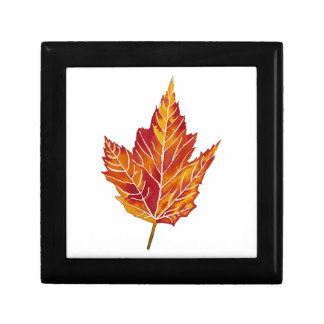 Yellow and Red Maple Leaf Gift Box