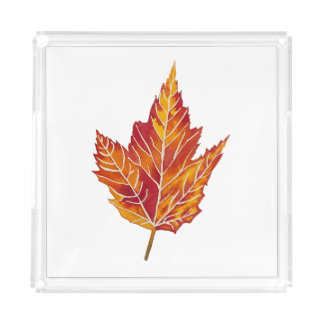 Yellow and Red Maple Leaf Tray