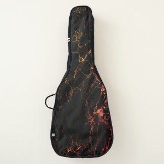 Yellow and Red Marble Design Guitar Bag
