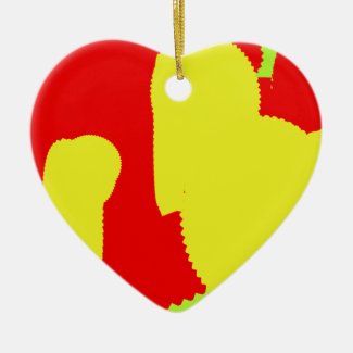 yellow and red mixing together gather abstract art ceramic ornament