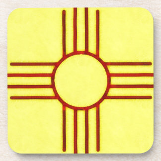 Yellow And Red New Mexico Zia Drink Coaster