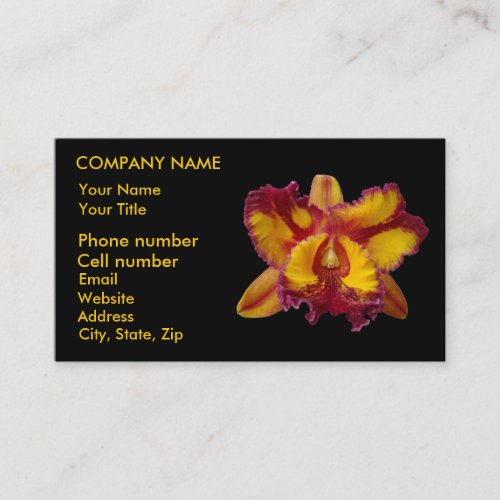 Yellow and Red Orchid Business Cards