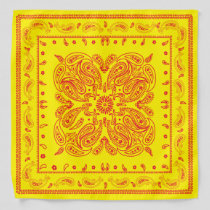 Yellow and Red Paisley Print Custom Color Bandana