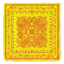 Yellow and Red Paisley Print Custom Color Bandana