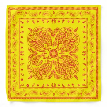 Yellow And Red Paisley Print Custom Color Bandana by MiniBrothers at Zazzle