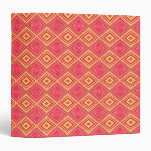 Yellow and Red Pattern 3 Ring Binder