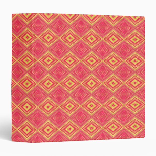 Yellow and Red Pattern 3 Ring Binder (Front/Spine)