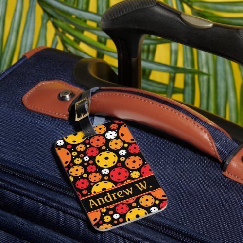 Yellow and red Pickleball  Luggage Tag