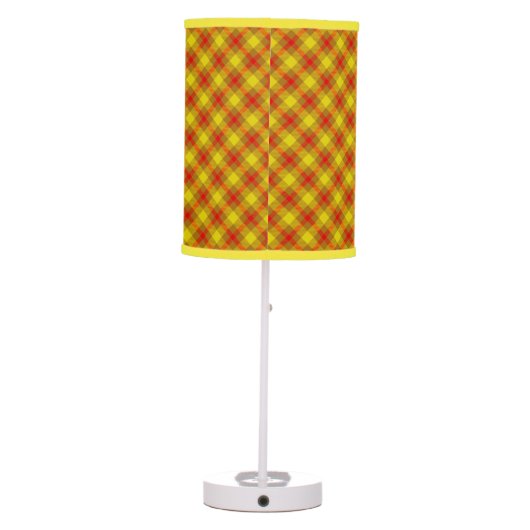 Yellow and Red Plaid Table Lamp (Back)