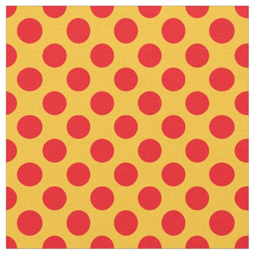 Yellow and Red Polka Dot Fabric