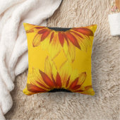 Yellow and Red Sunflower Floral Outdoor Pillow (Blanket)