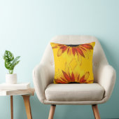 Yellow and Red Sunflower Floral Outdoor Pillow (Chair)