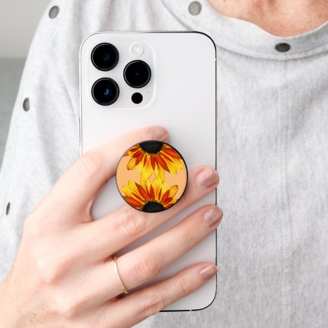 Yellow and Red Sunflower Phone Grip PopSocket