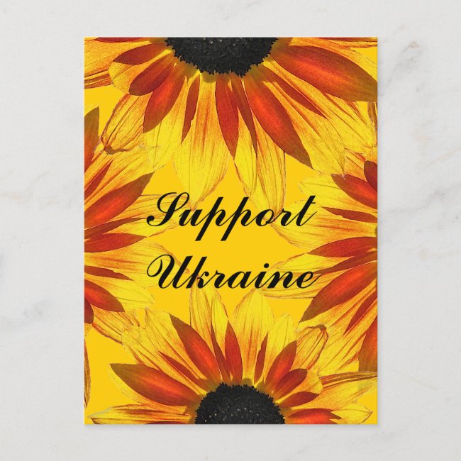 Yellow and Red Sunflowers for Ukraine Postcard