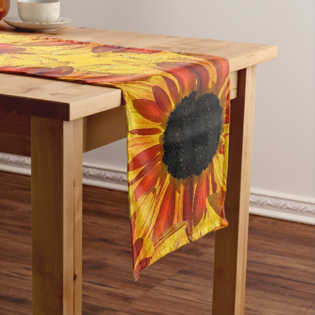 Yellow and Red Sunflowers for Ukraine Table Runner