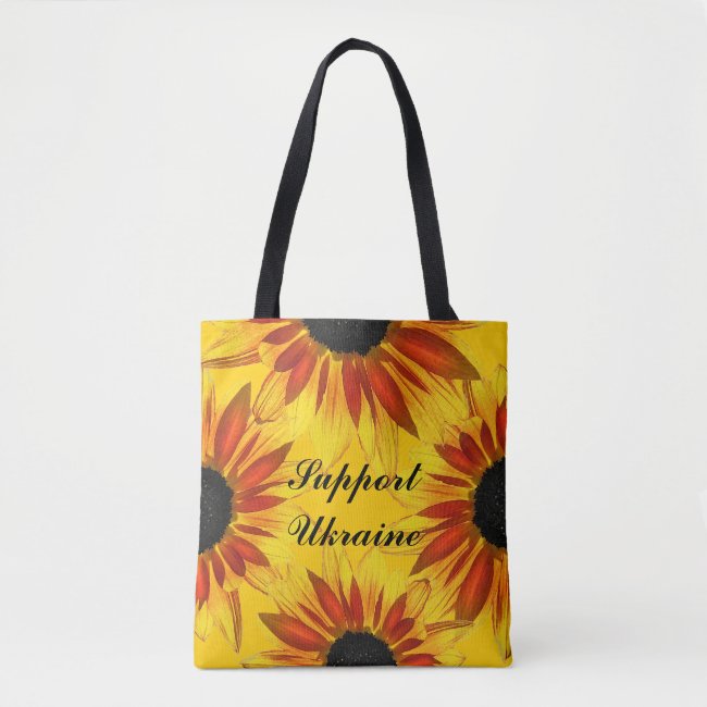 Yellow and Red Sunflowers for Ukraine Tote Bag