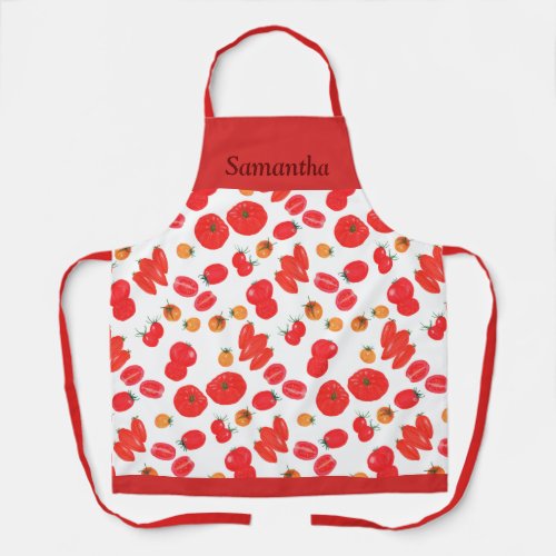 Yellow and Red Tomato Colored Pencil Drawing Apron