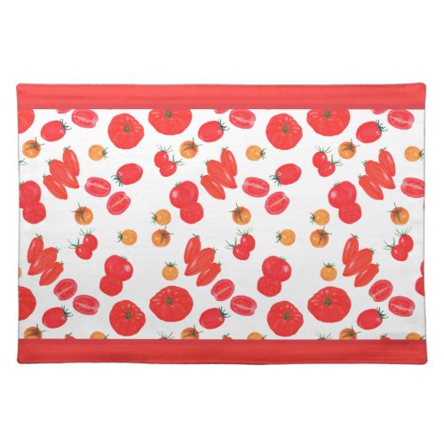 Yellow and Red Tomato Drawing Cloth Placemat