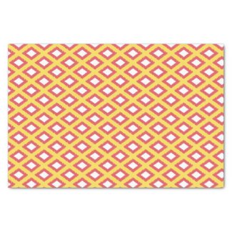 Yellow and Red Tribal Diamond Ikat Pattern Tissue Paper