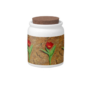 Yellow and Red Tulip Candy Jar