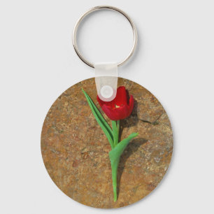 yellow and Red Tulip Keychain