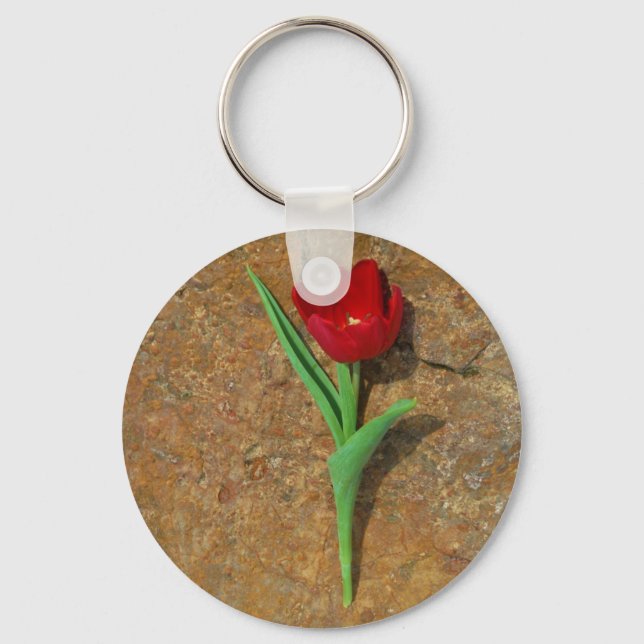 yellow and Red Tulip Keychain (Front)