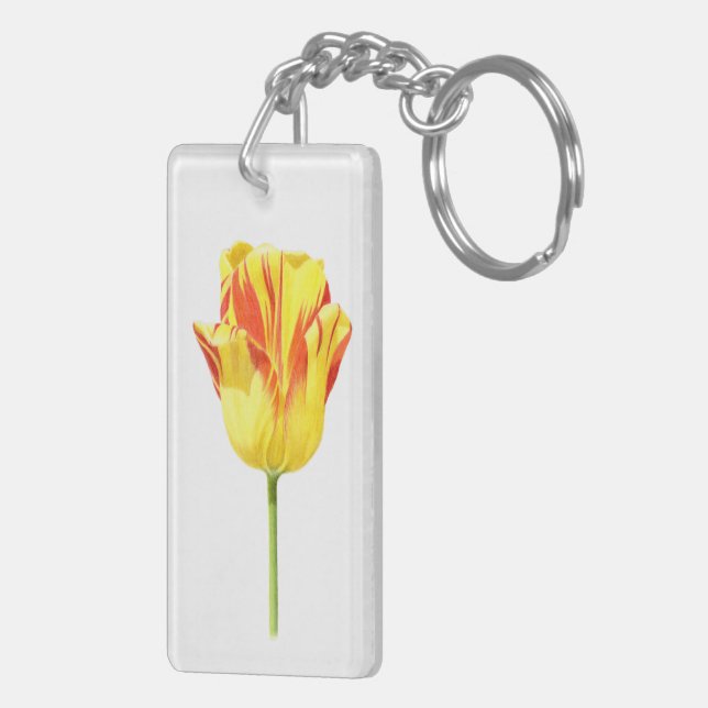 Yellow and red tulip keychain (Back Right)