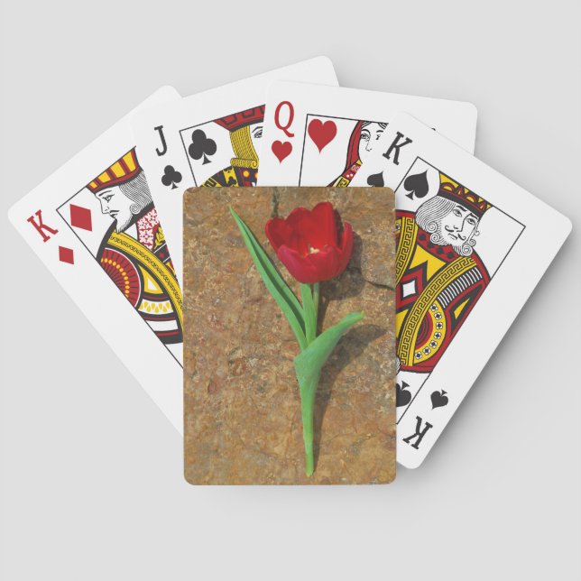 yellow and Red Tulip Poker Cards (Back)