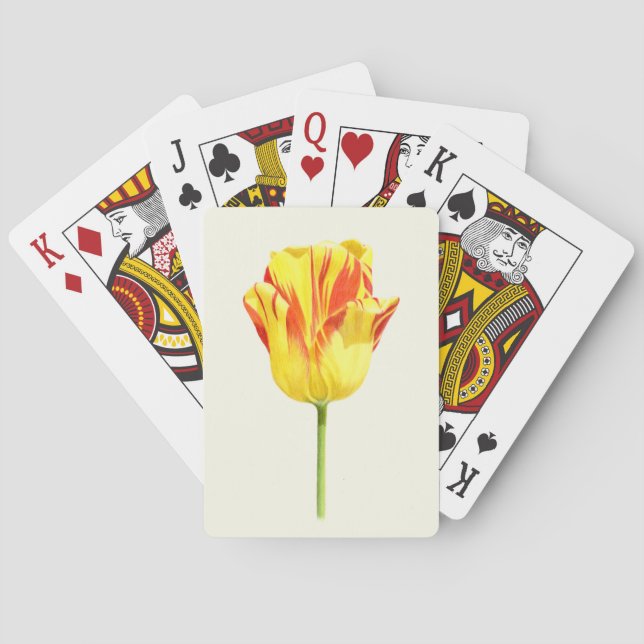 Yellow and red tulip poker cards (Back)