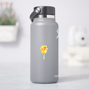 Yellow and red tulip sticker