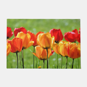 Yellow And Red Tulips Doormat