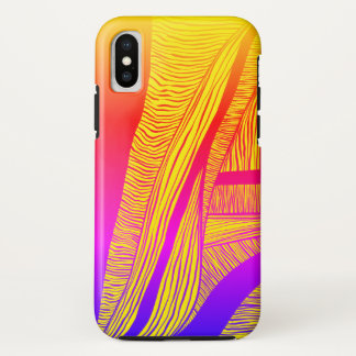 Yellow and Red Wave Line iPhone X Case