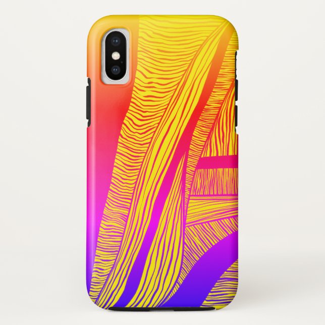 Yellow and Red Wave Line Case-Mate iPhone Case (Back)