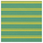 [ Thumbnail: Yellow and Sea Green Colored Stripes Pattern Fabric ]