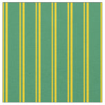 [ Thumbnail: Yellow and Sea Green Striped Pattern Fabric ]