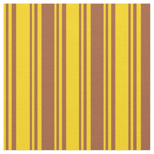 Yellow and Sienna Striped/Lined Pattern Fabric