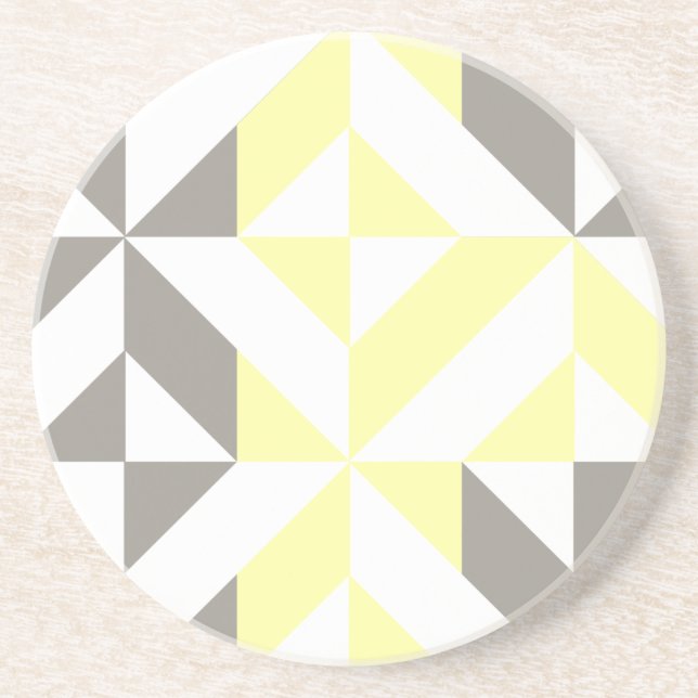 Yellow and Silver Geometric ZigZag Coaster (Front)