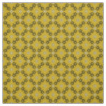 Yellow and Silver Grey Flower Pattern Fabric