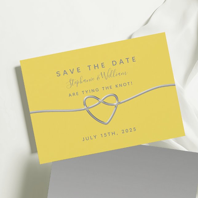 Yellow and Silver Modern Wedding Save The Date (Creator Uploaded)