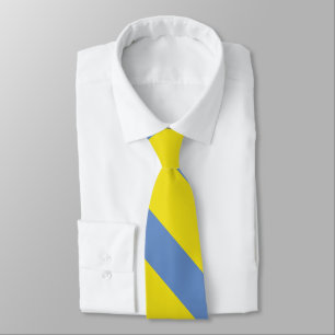Yellow and Sky Blue University Stripe Tie