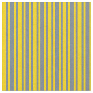 Yellow and Slate Gray Colored Stripes Fabric