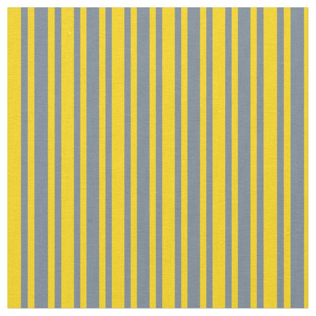 Yellow and Slate Gray Colored Stripes Fabric (Close Up)