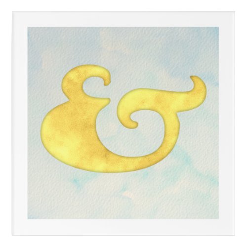 Yellow And Symbol  Watercolor Ampersand Nautical Acrylic Print